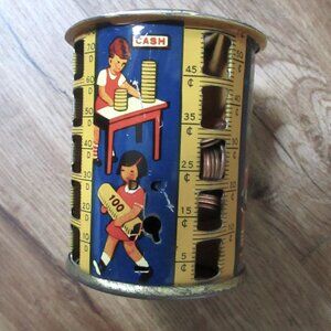 Vintage 1938 Tin Litho Kriegsfeld Kid's Rotary Coin Sorter Bank